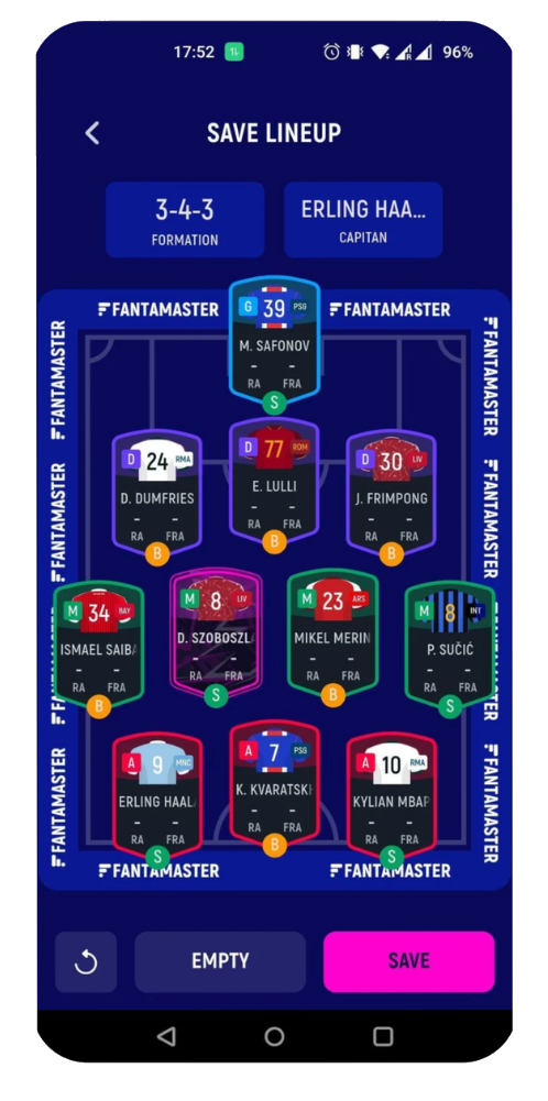 Formation screen